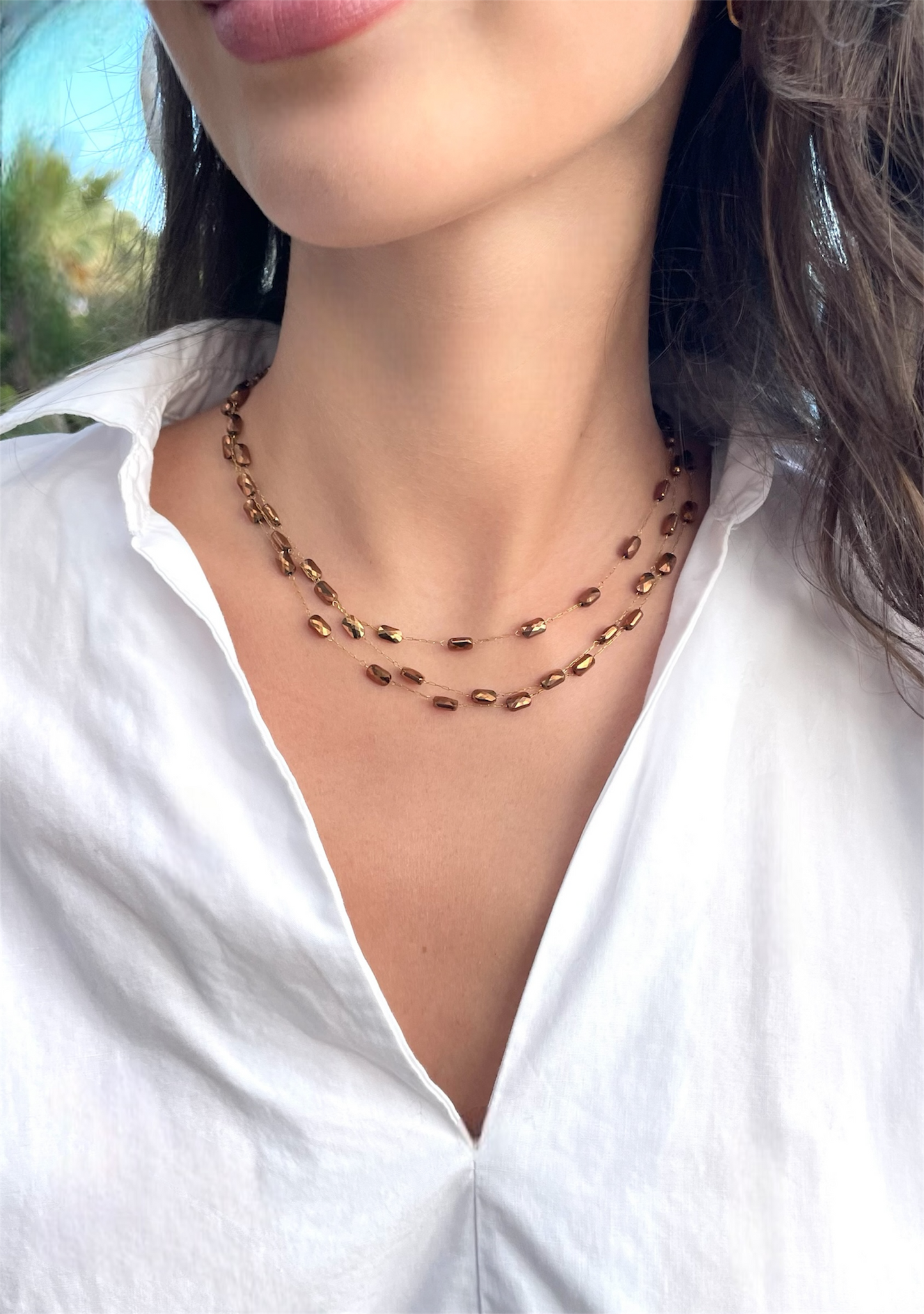 Collier Perles Marron - Eva