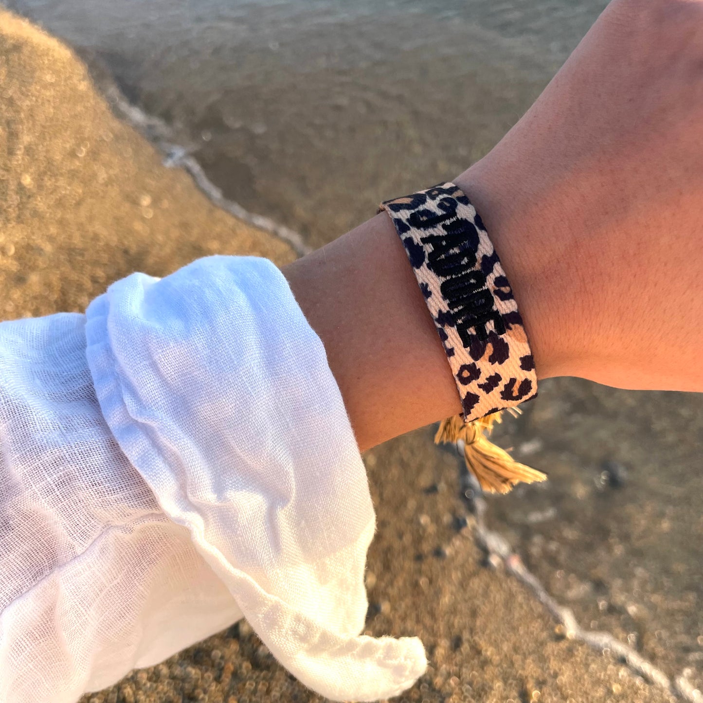BRACELET TISSU LÉOPARD