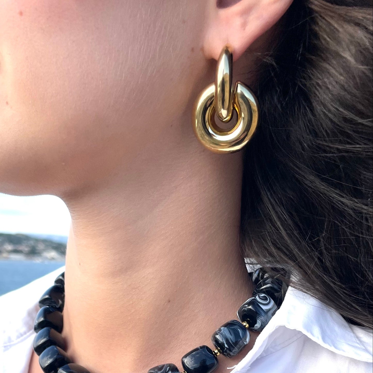 Boucles d’oreilles Ronde Acier Inoxydable - Cecilia