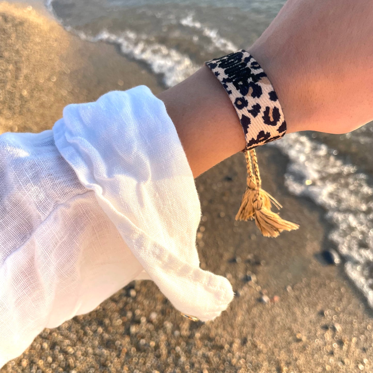 BRACELET TISSU LÉOPARD