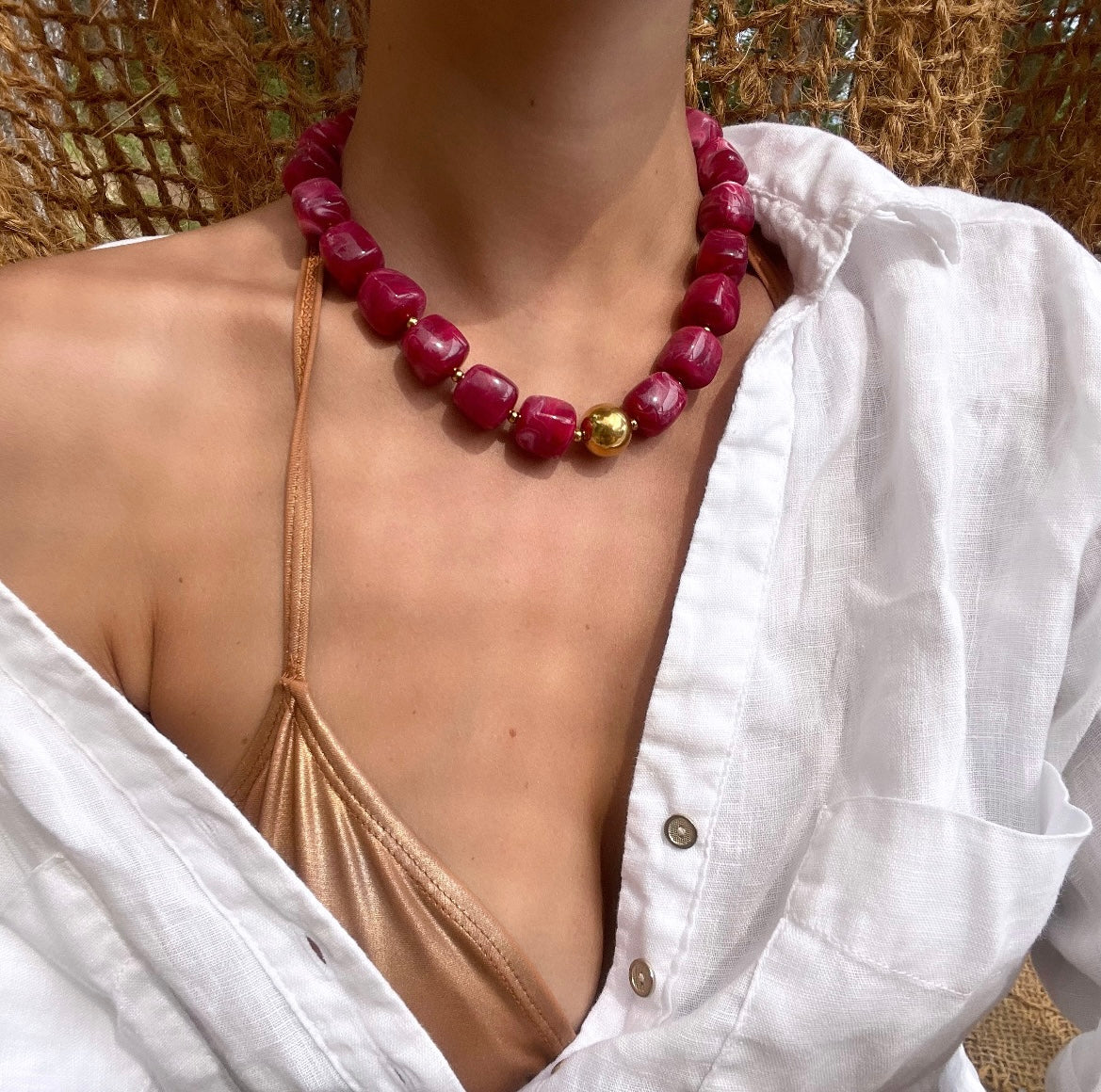 COLLIER OLYMPE MAGENTA FUCHSIA