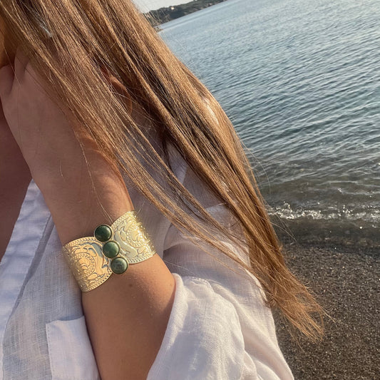 Manchette 3 Pierres Naturelles - Theodora