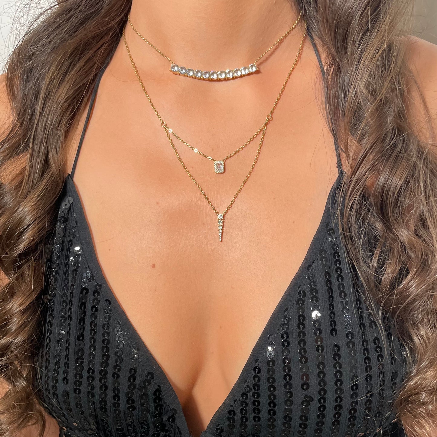 Collier 2 rangs scintillants - Célestine