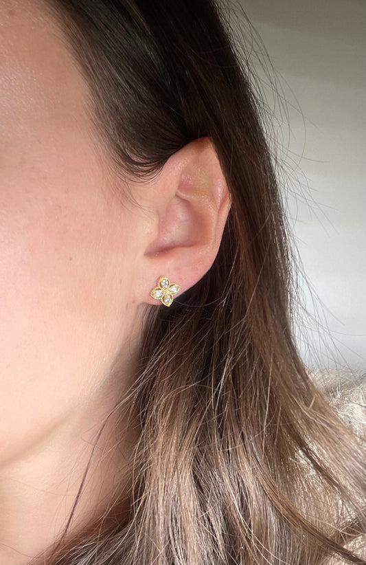 Boucles D’oreilles Trèfle Acier Inoxydable - Chance