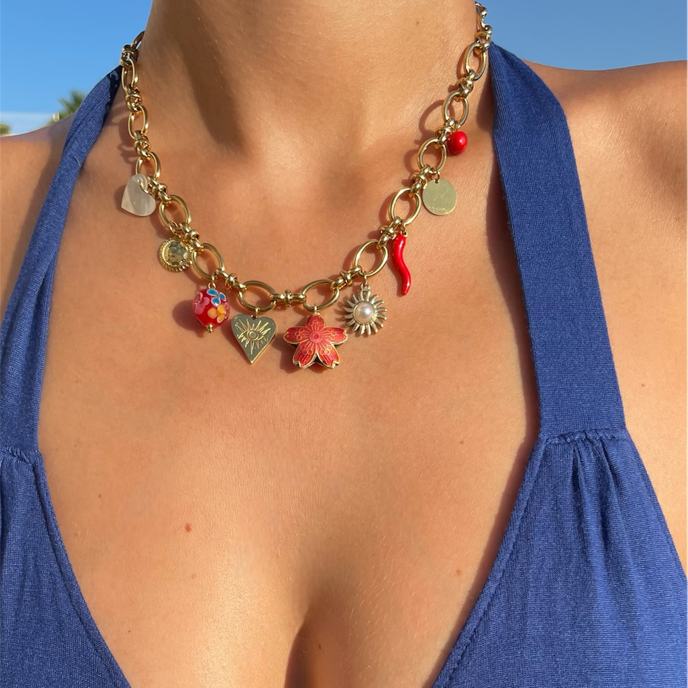 Collier Breloques Acier Inoxydable - Monaco