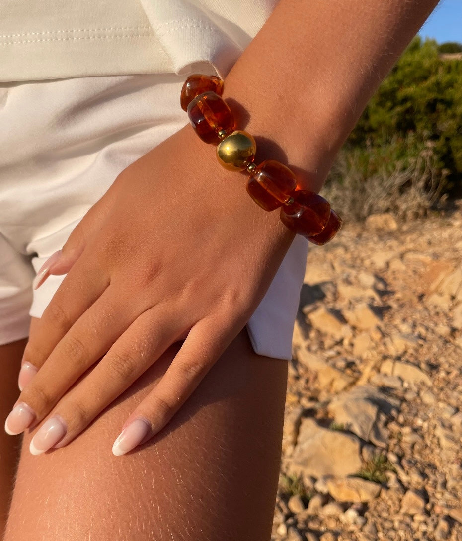 BRACELET OLYMPE MARRON TRANSLUCIDE