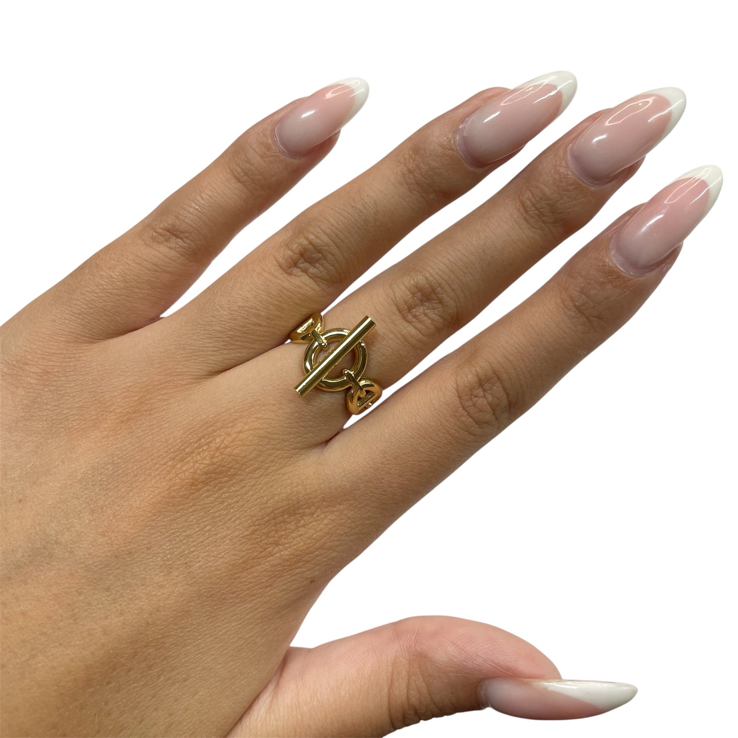 Bague Ajustable Maille Marine Acier Inoxydable - Hailey