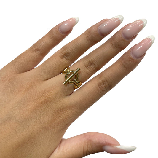 Bague Ajustable Maille Marine Acier Inoxydable - Hailey