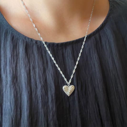 Collier Cœur Acier Inoxydable - Corazon Argenté