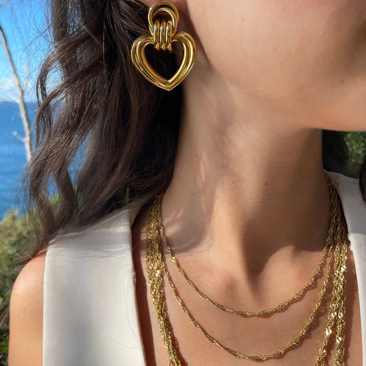 Boucles d’oreilles Cœur Doré