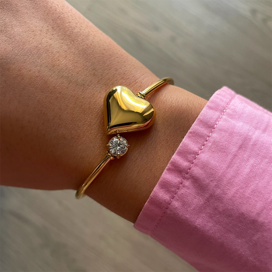 Jonc Coeur Acier Inoxydable - Heart