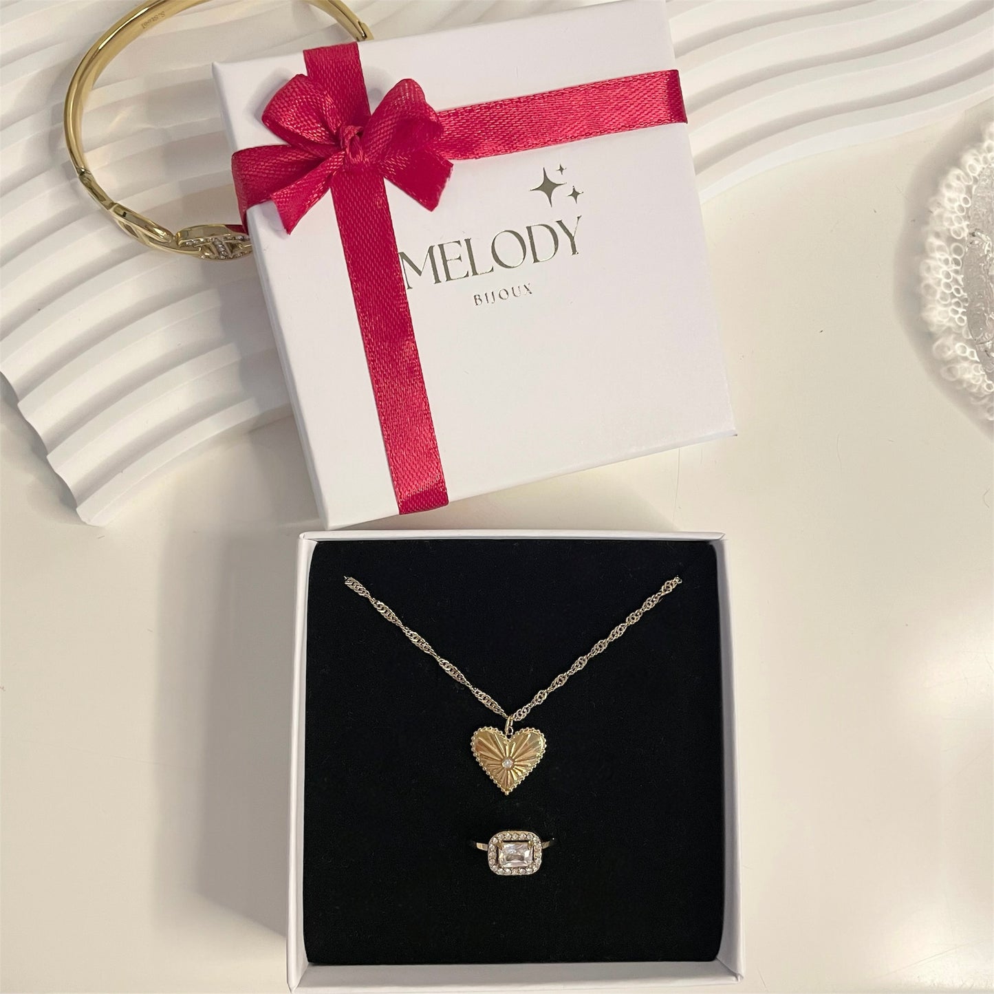 Bijoux coeur saint valentin Coffret cadeau pour femme