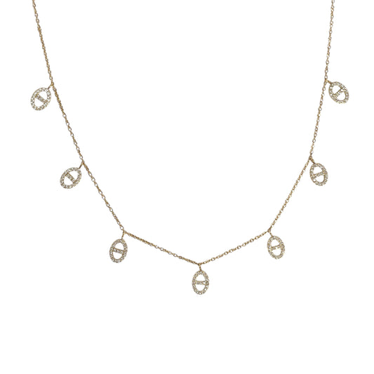 Collier Breloques Maille Marine tendance en acier inoxydable doré pour femme