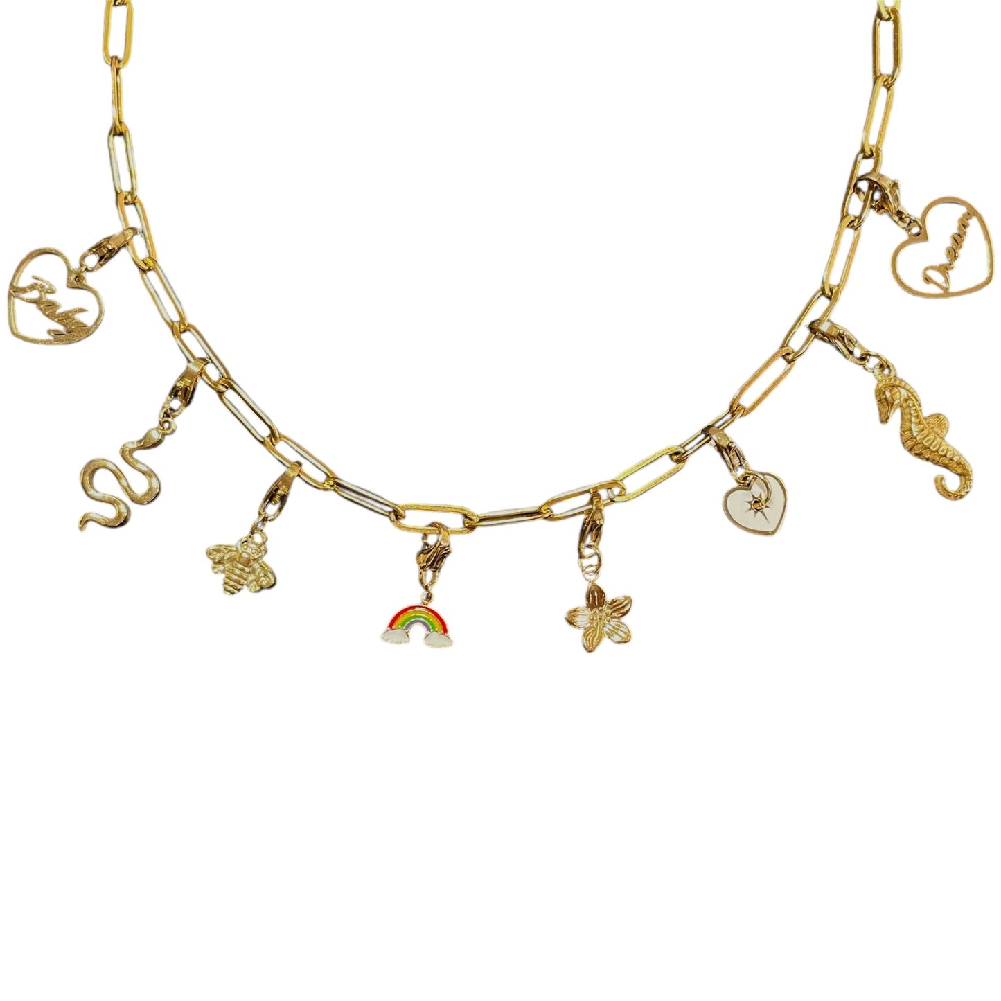 Collier personnalisable en acier inoxydable dore pour femme