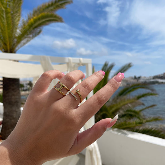 Bague Forme H Acier Inoxydable - Heart