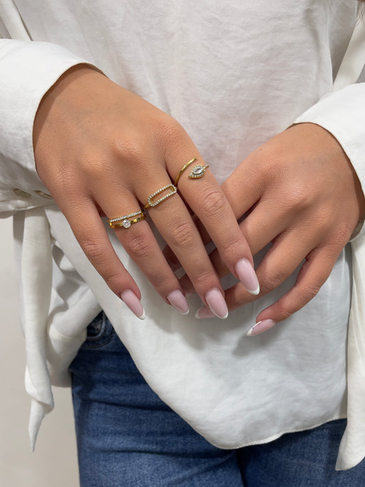 Bague 2 rangs & Zirconium - Constance