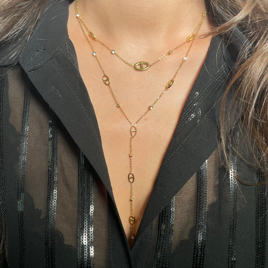 Ras de Cou Maille Marine Strass Acier Inoxydable - Hailey