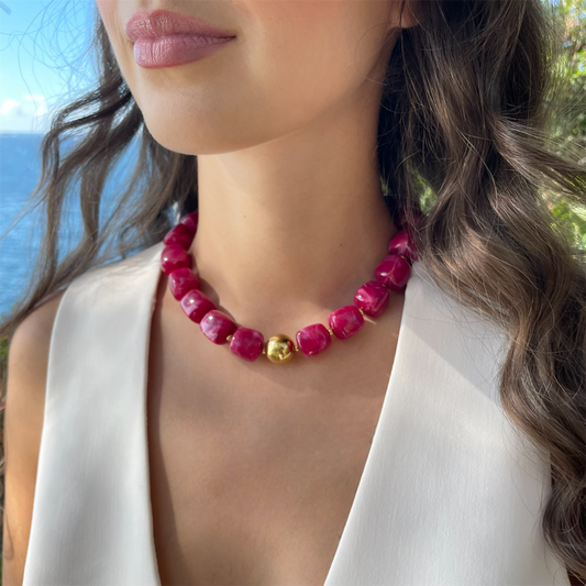 COLLIER OLYMPE MAGENTA FUCHSIA