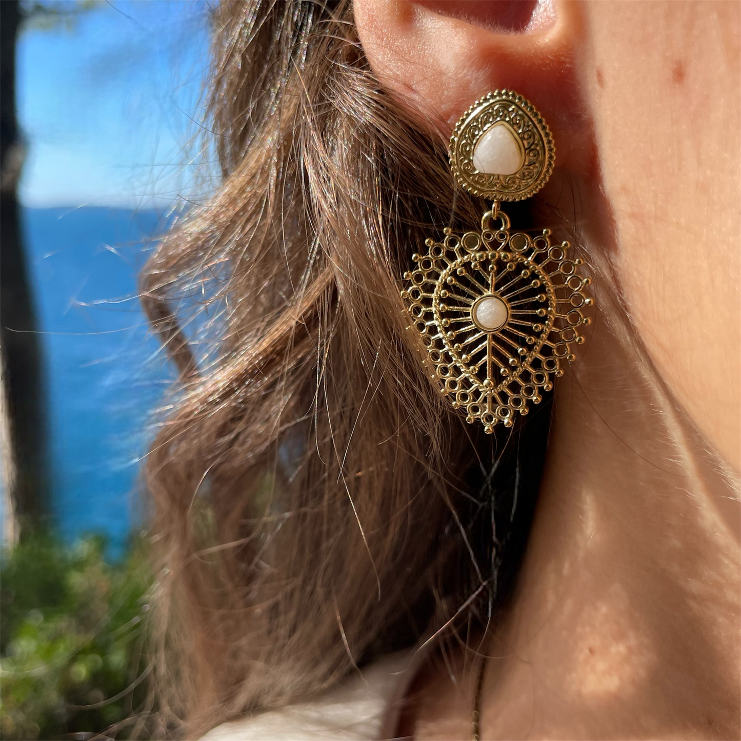 BOUCLES AGATE BLANCHE