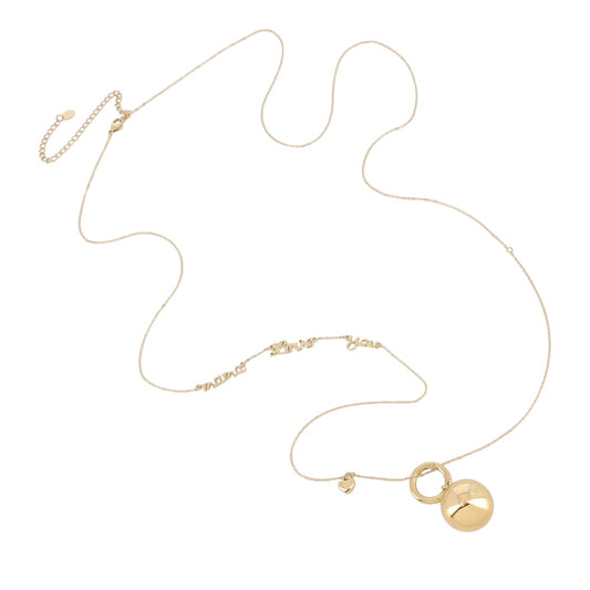 Collier sautoir Bola de grossesse en acier inoxydable doré pour femme enceinte