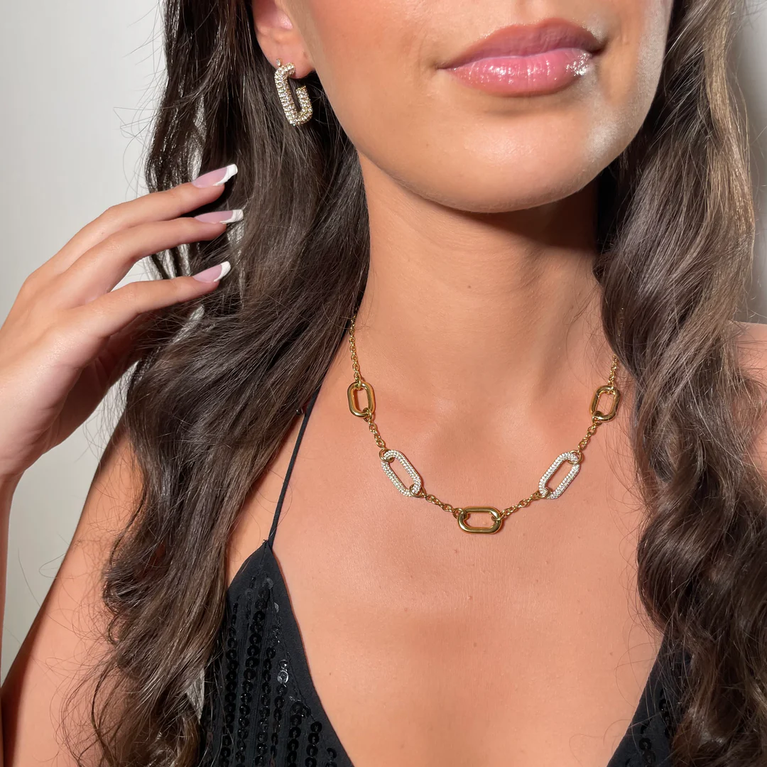 Boucles d’oreilles rectangulaire strass - Euphoria