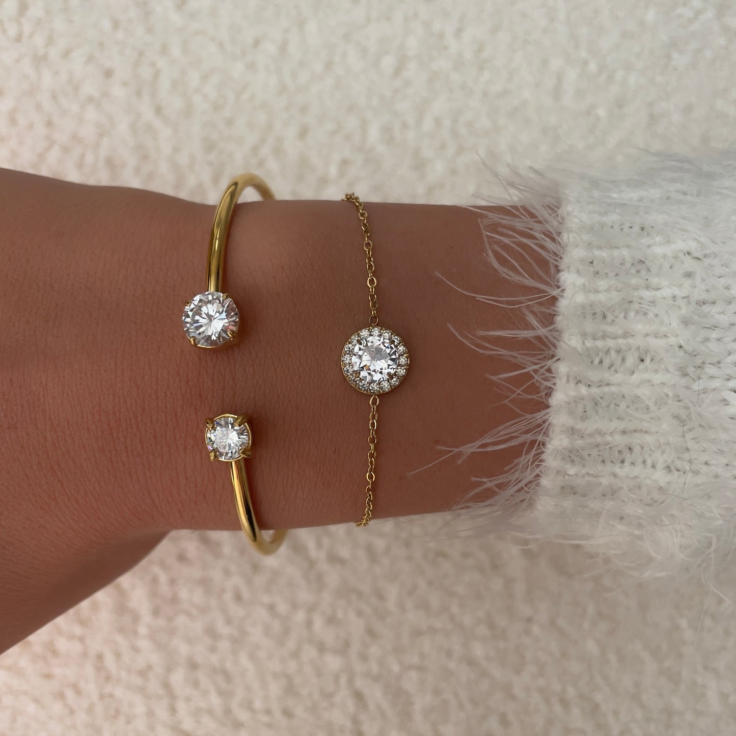 Bracelet Zirconium Rond Acier Inoxydable - Kim