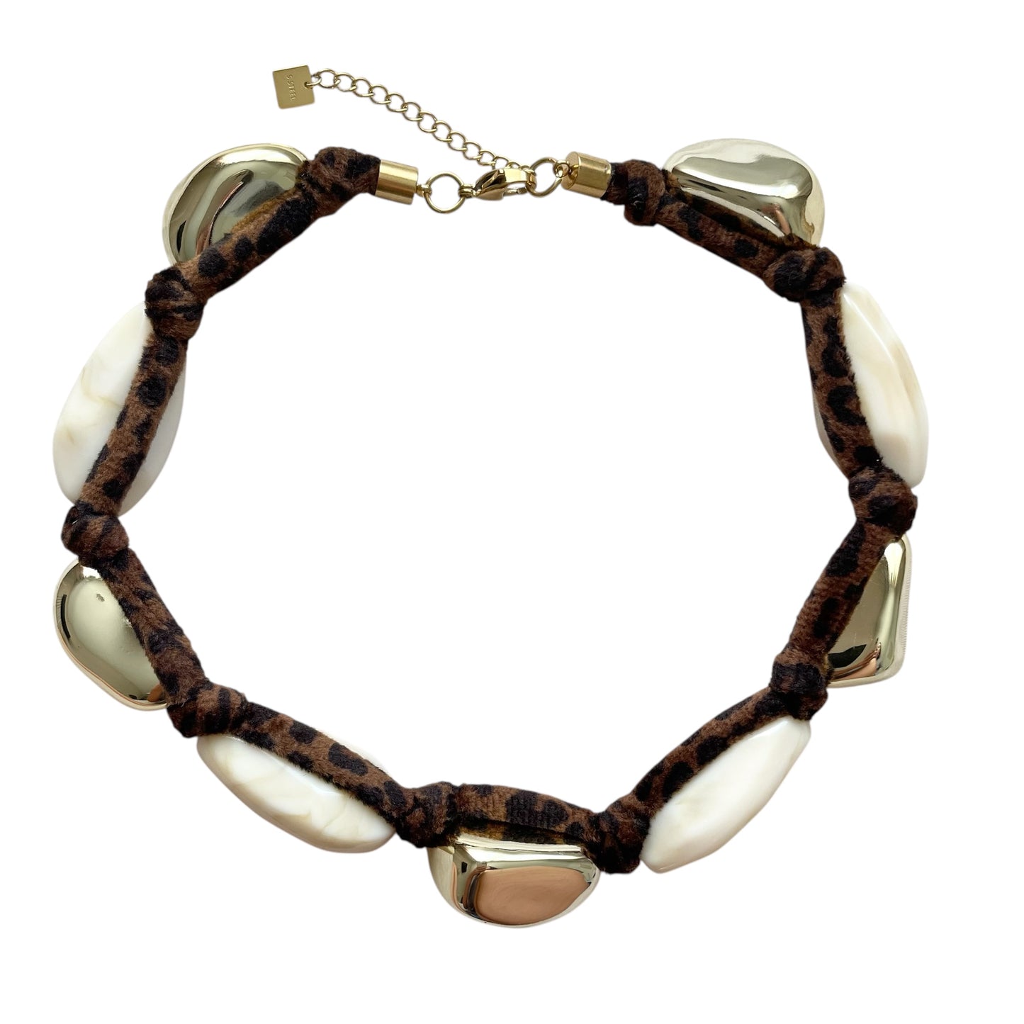 COLLIER LÉOPARD BLANC