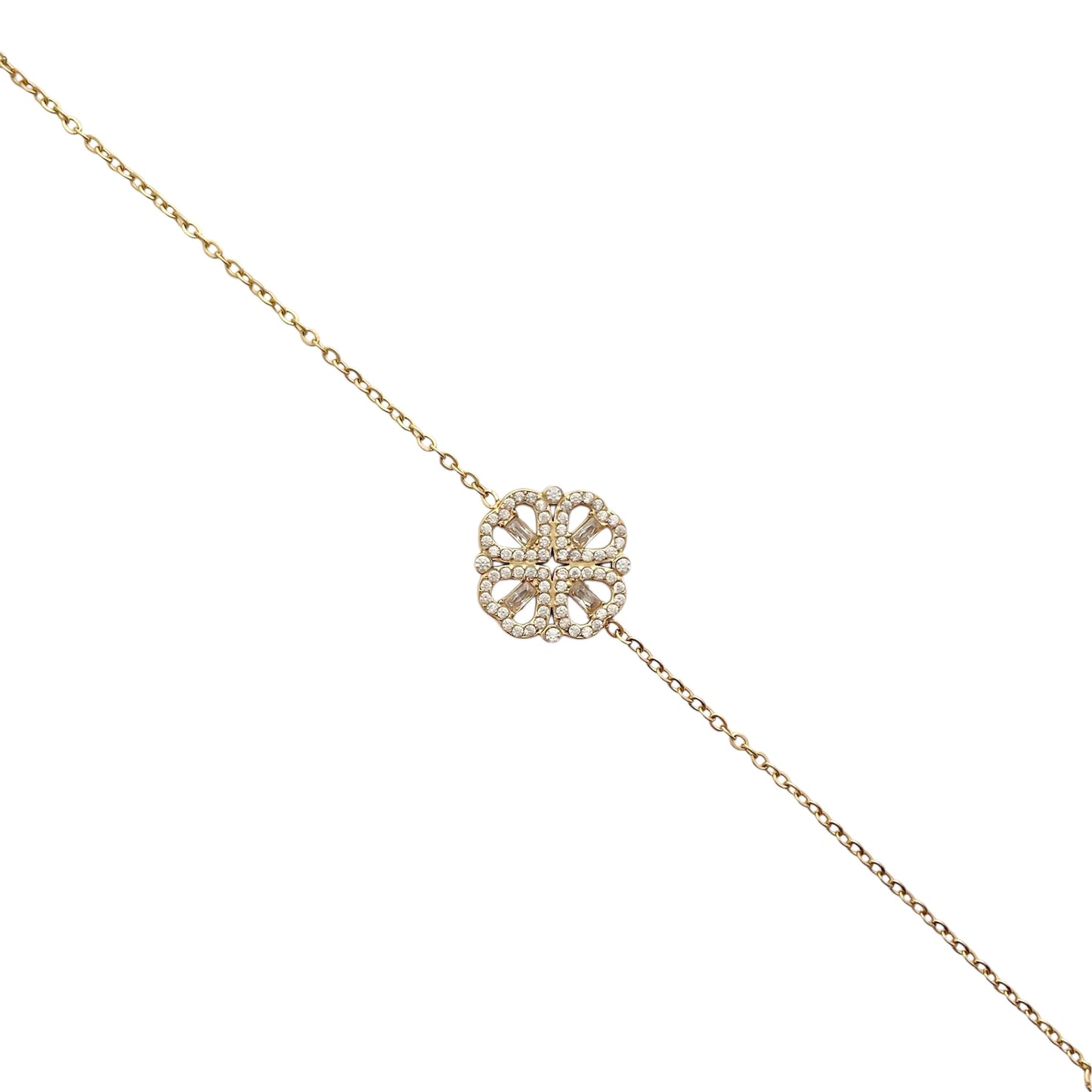 Bracelet Trèfle scintillant Acier Inoxydable - Chance