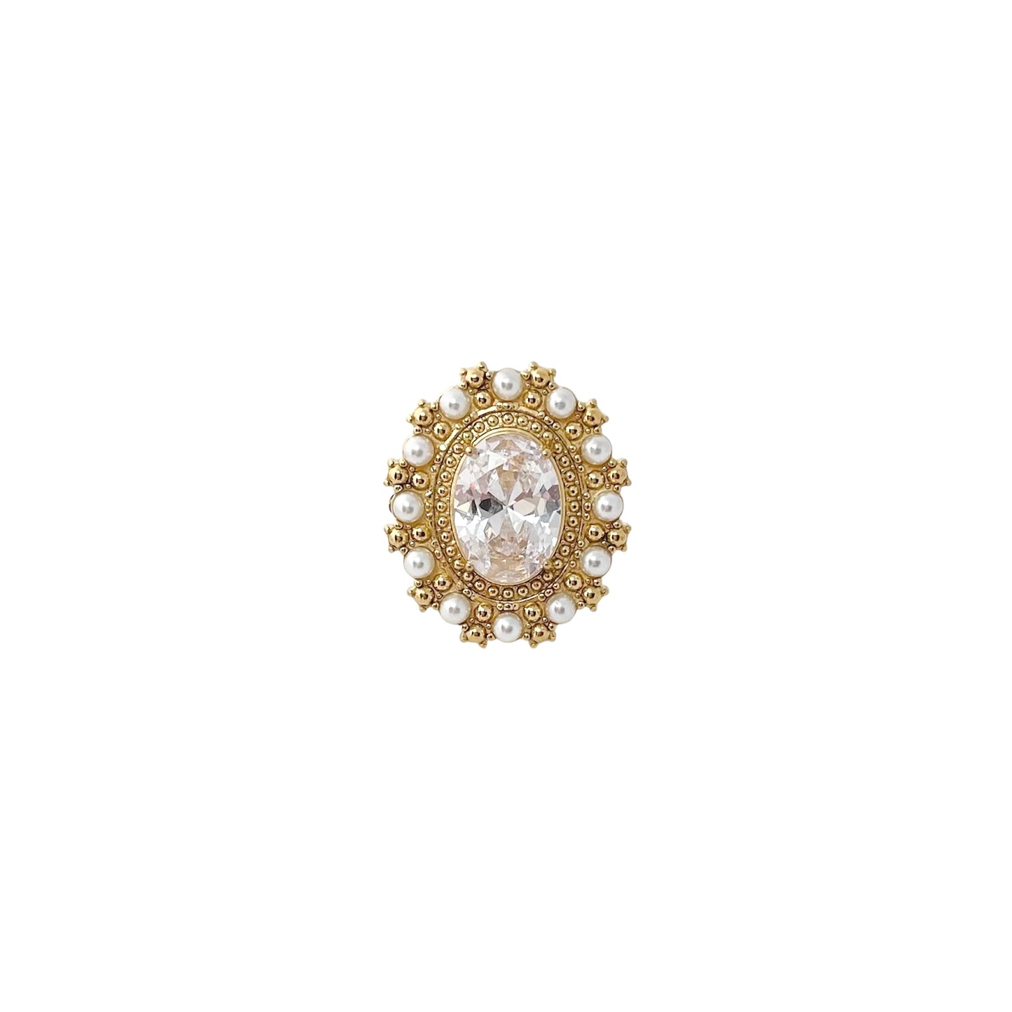Bague Zircon & Perles - Vintage