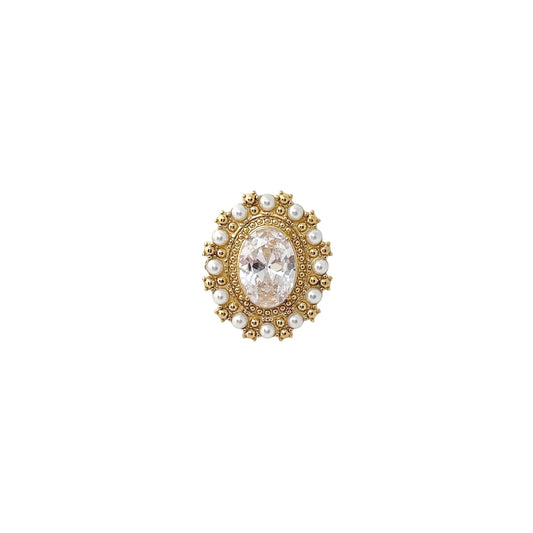Bague Zircon & Perles - Vintage