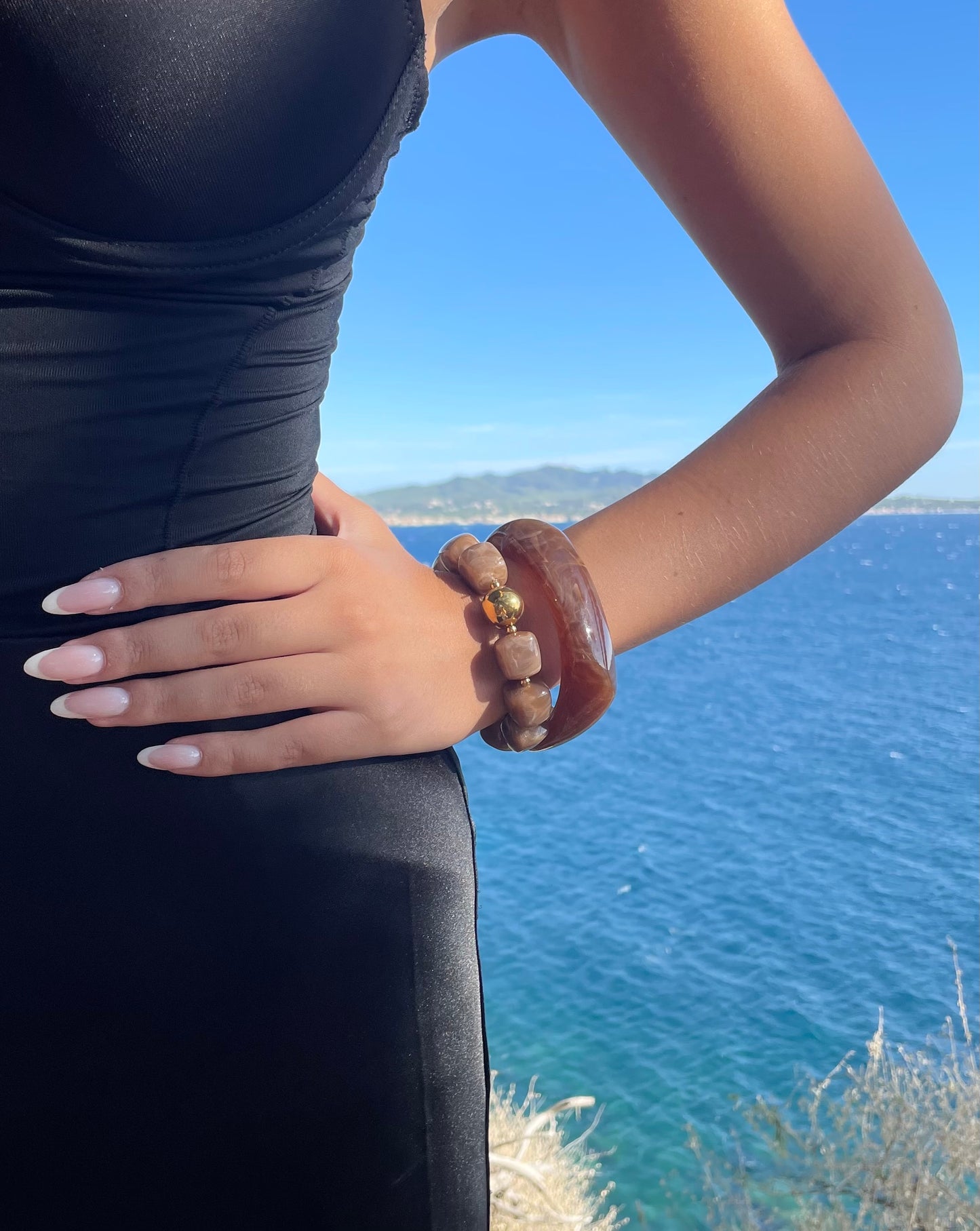 BRACELET OLYMPE MARRON CLAIR
