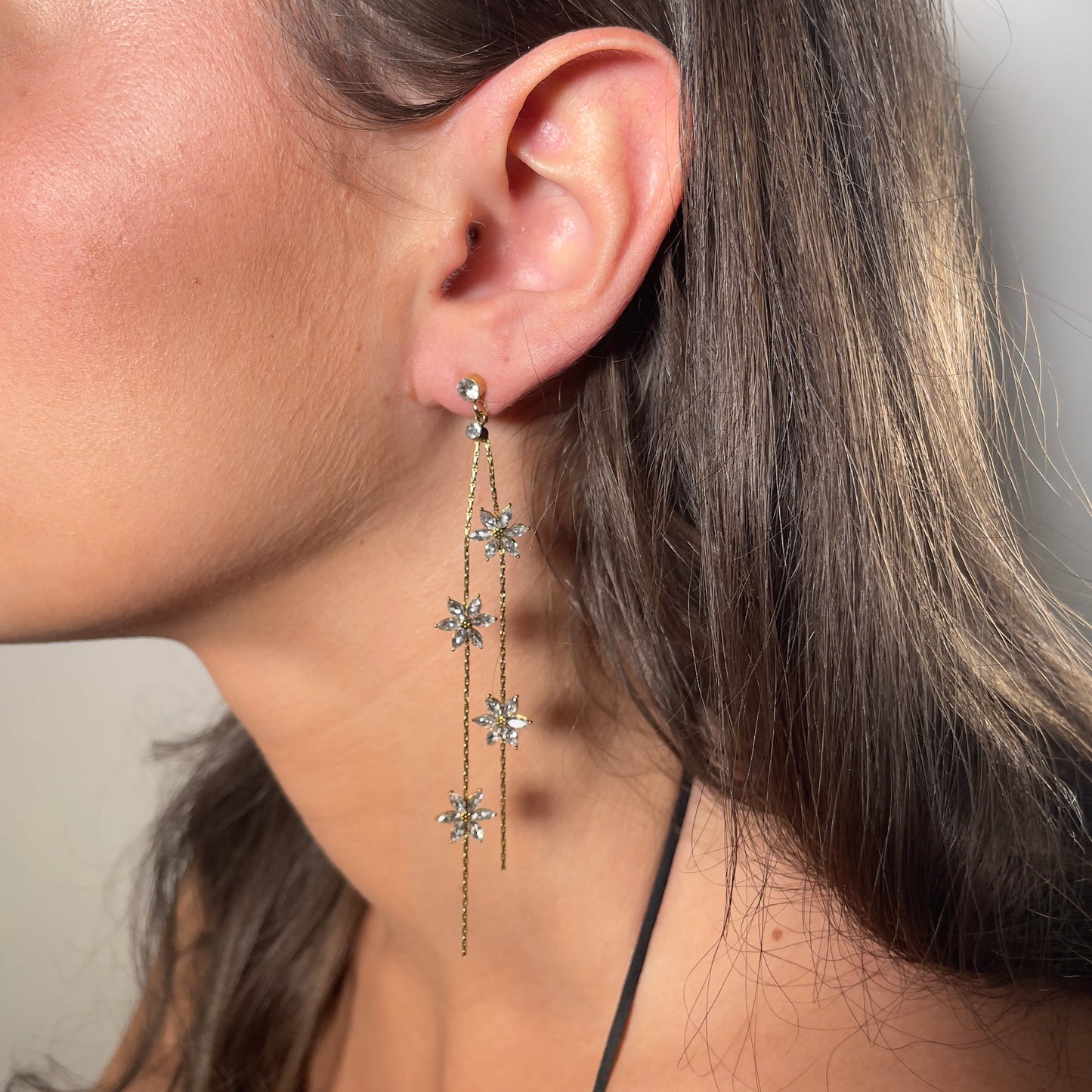 Boucles d’oreilles fleurs pendantes - Delphine