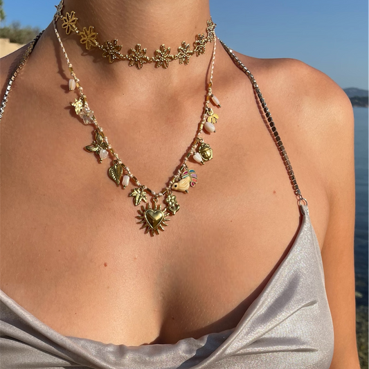 Collier Ras du Cou Fleurs Acier Inoxydable - Baléares