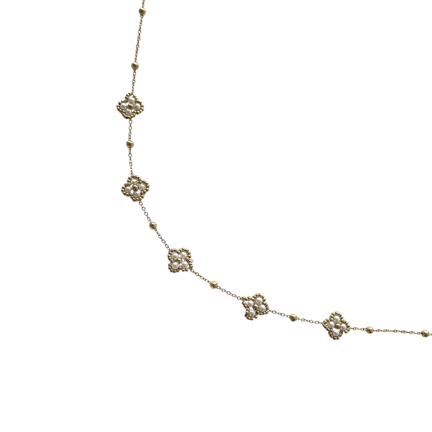 COLLIER TRÈFLE BLANC
