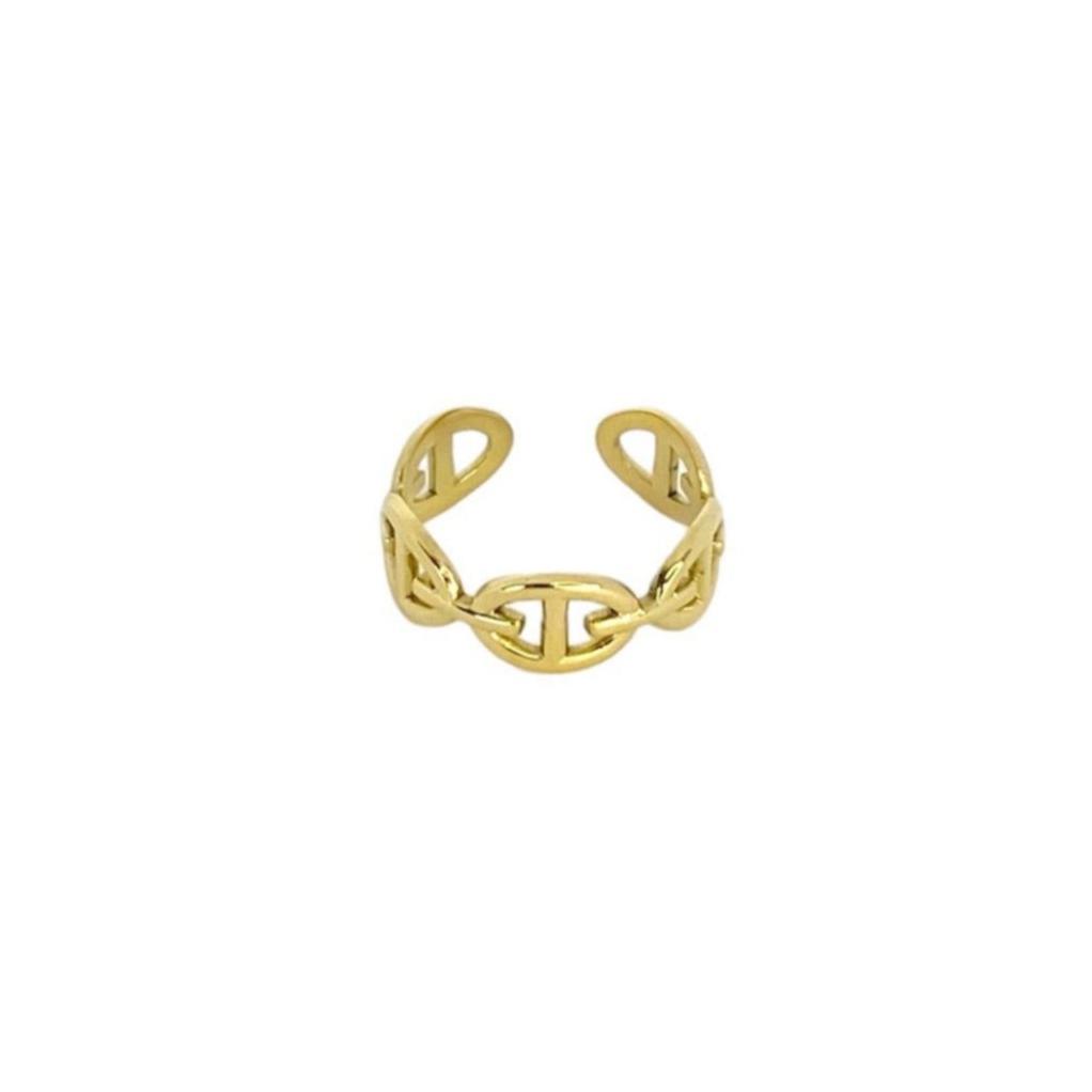 Bague maille marine doré pour femme 