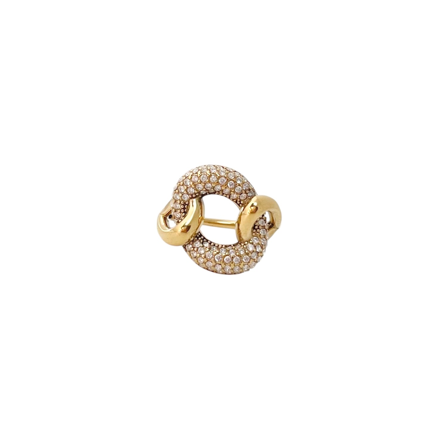 Bague prestige acier doré femme 