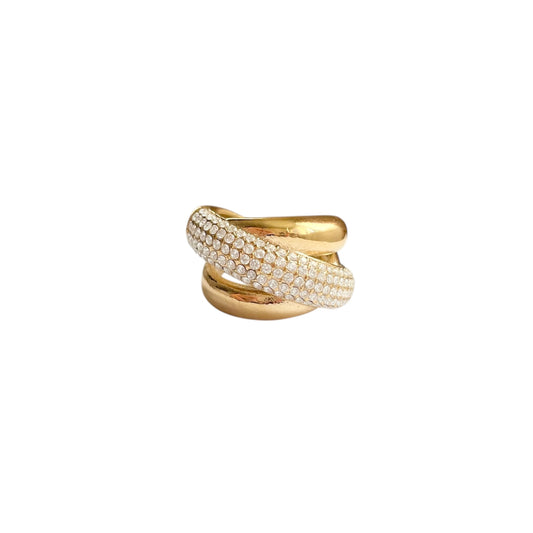 Bague prestige en acier inoxydable doré chic et tendance pour femme