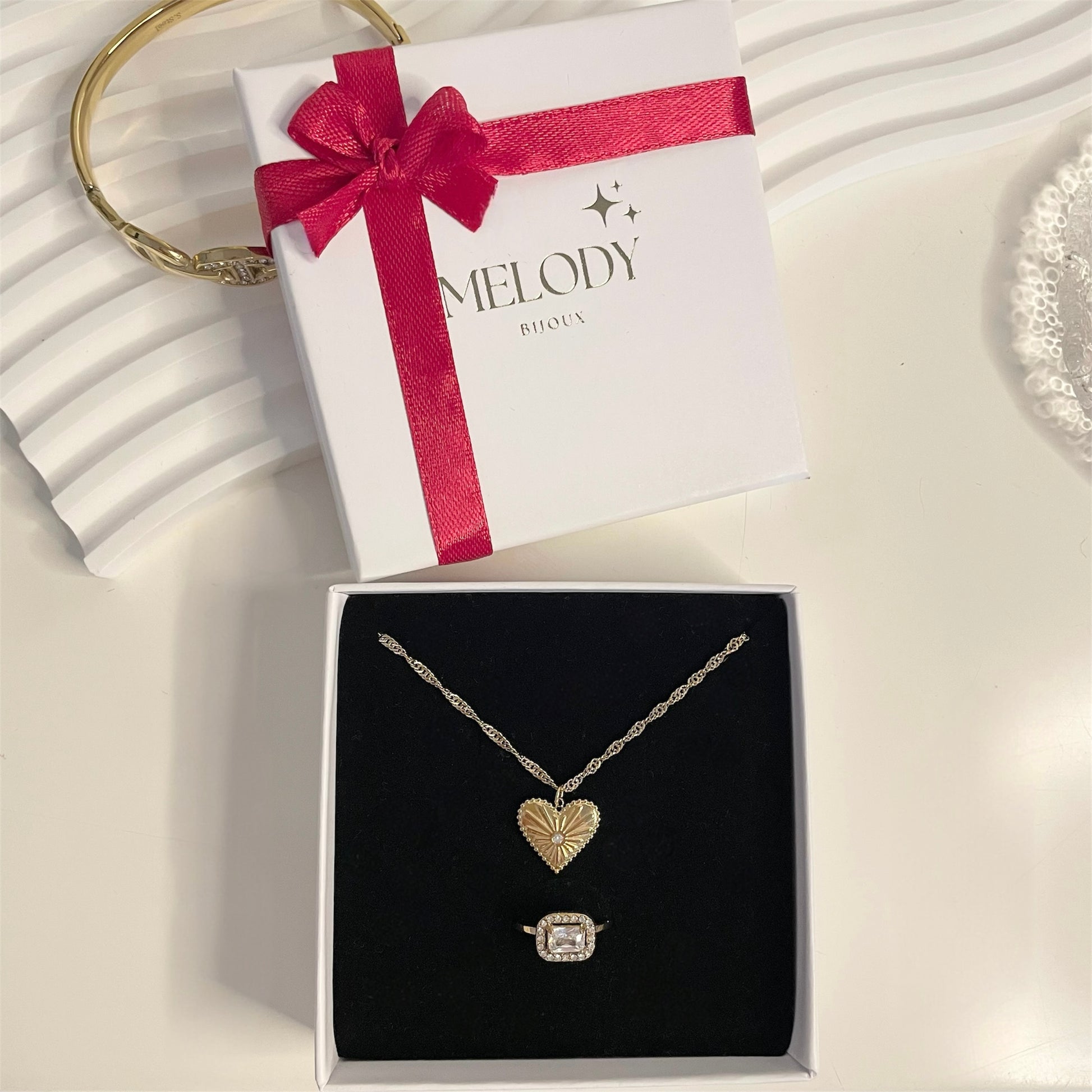 Bijoux coeur saint valentin Coffret cadeau pour femme 