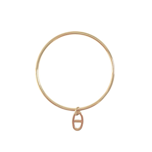 Bracelet jonc ouvrable breloque maille marine en acier inoxydable doré pour femme