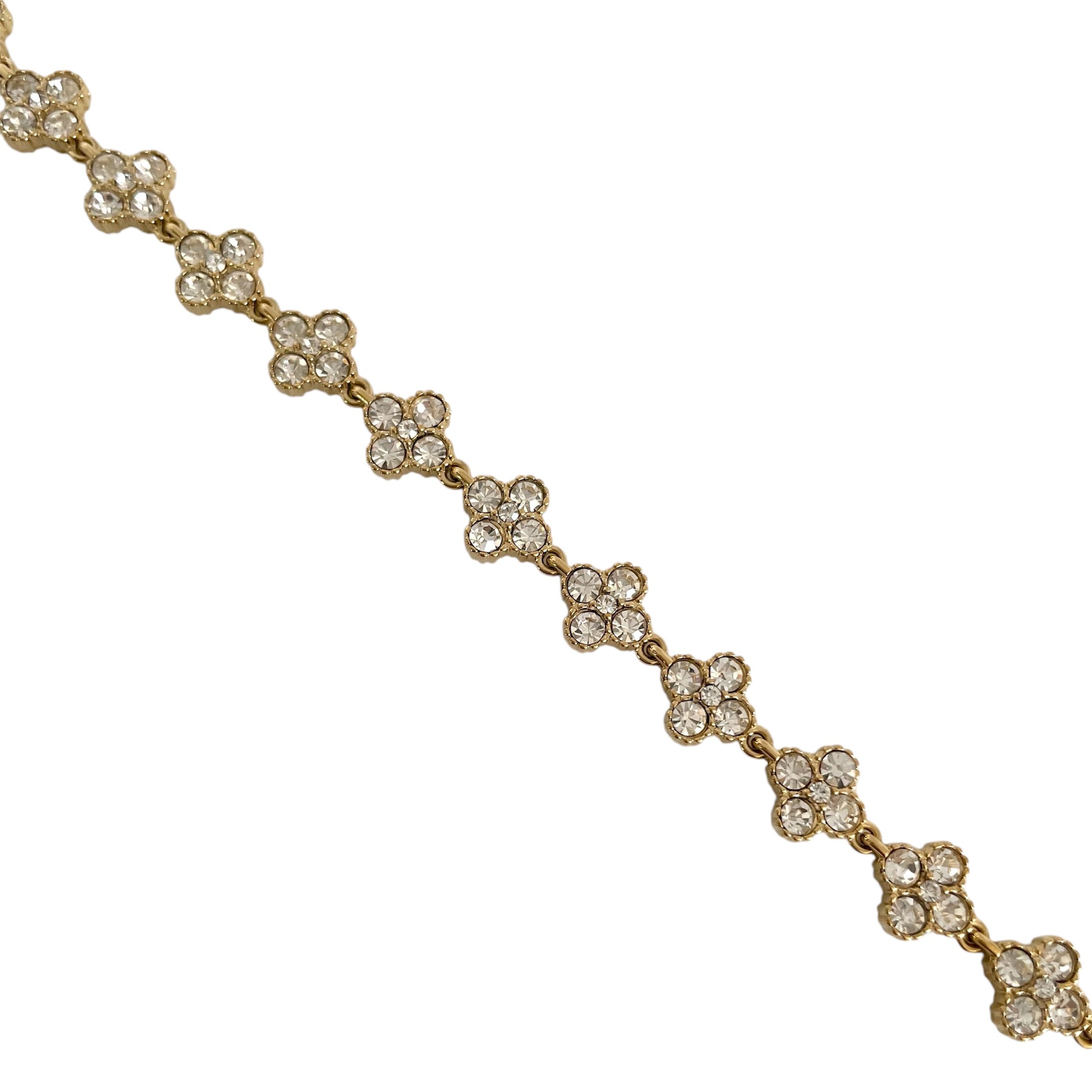 Bracelet trèfles serti de zirconium et acier inoxydable dore pour femme tendance 