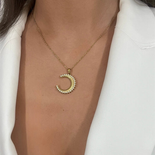 Collier Lune Acier Inoxydable - Moon