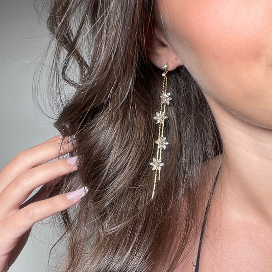 Boucles d’oreilles fleurs pendantes - Delphine