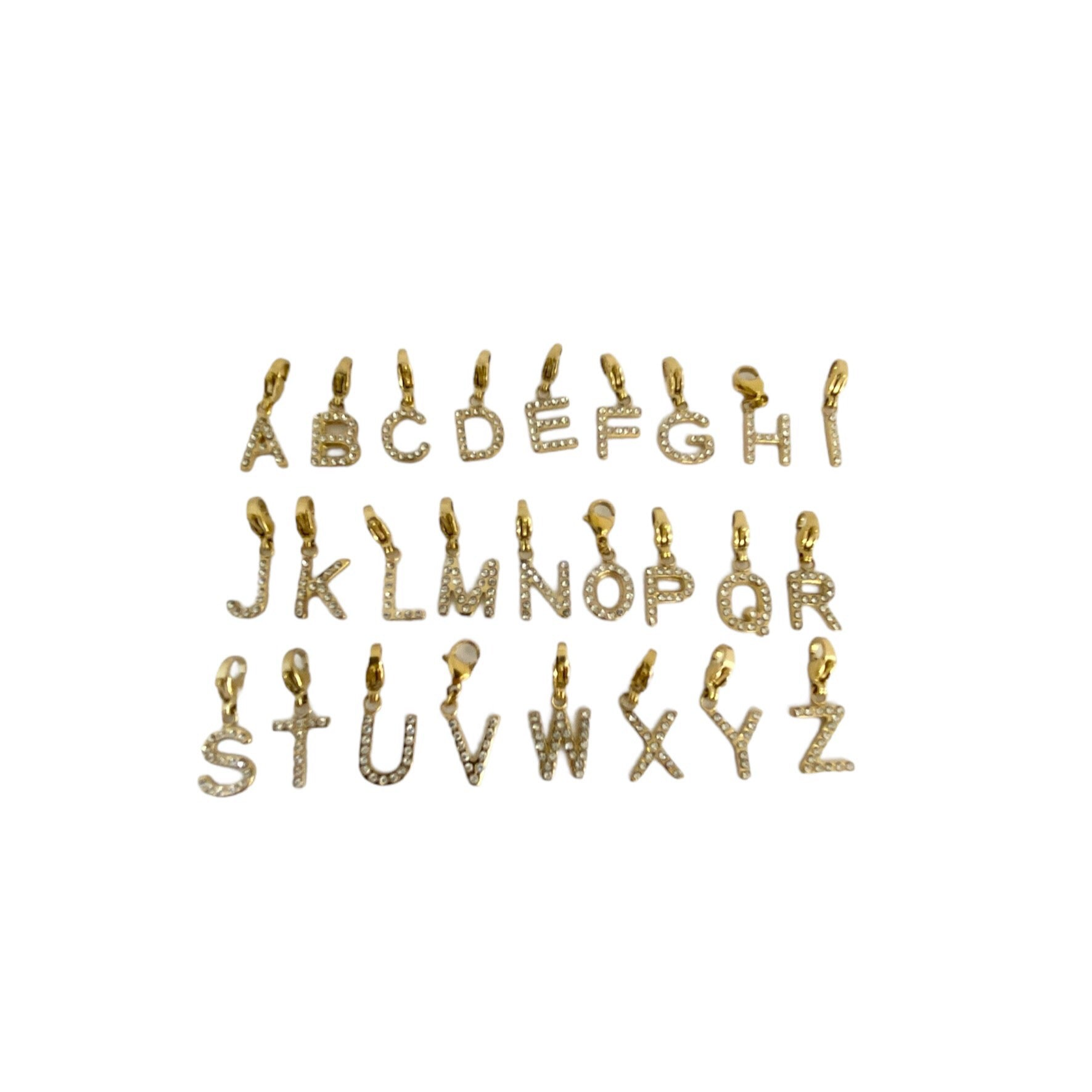 Charm lettres en acier doré pour femme 