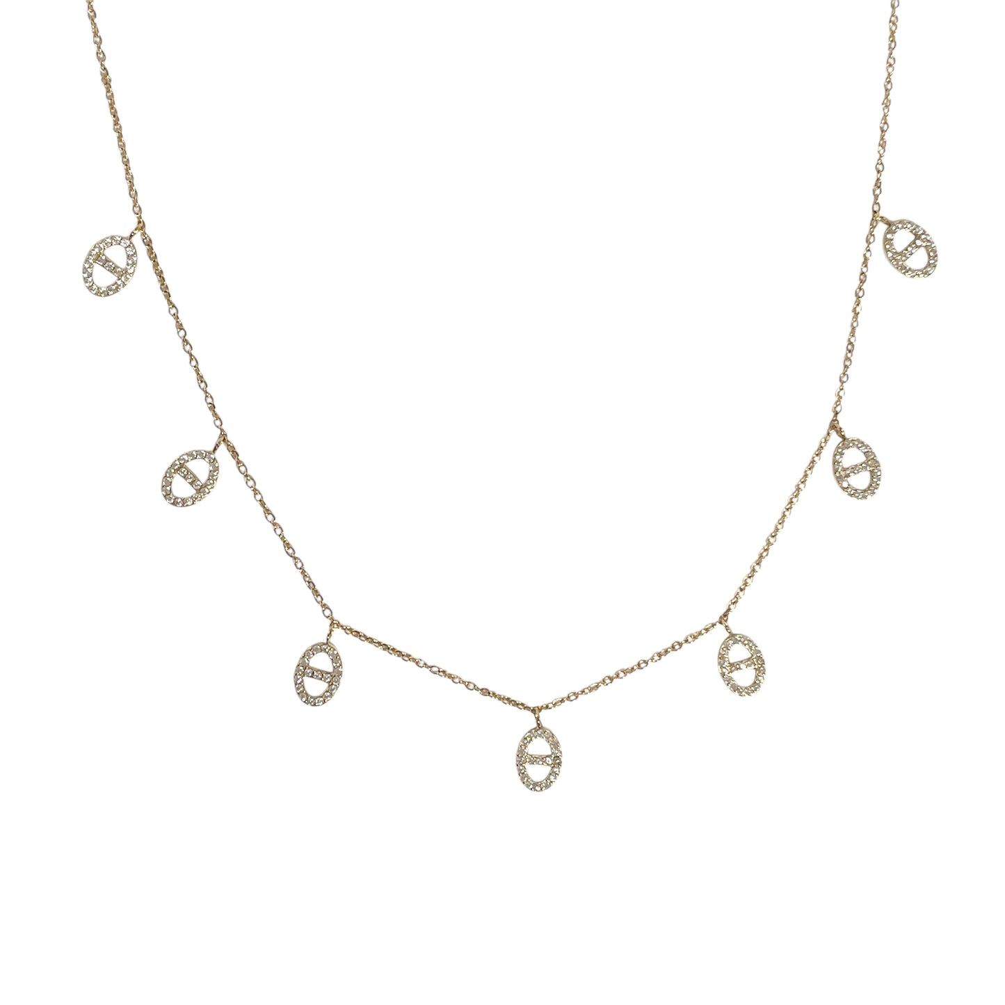 Collier Breloques Maille Marine tendance en acier inoxydable doré pour femme