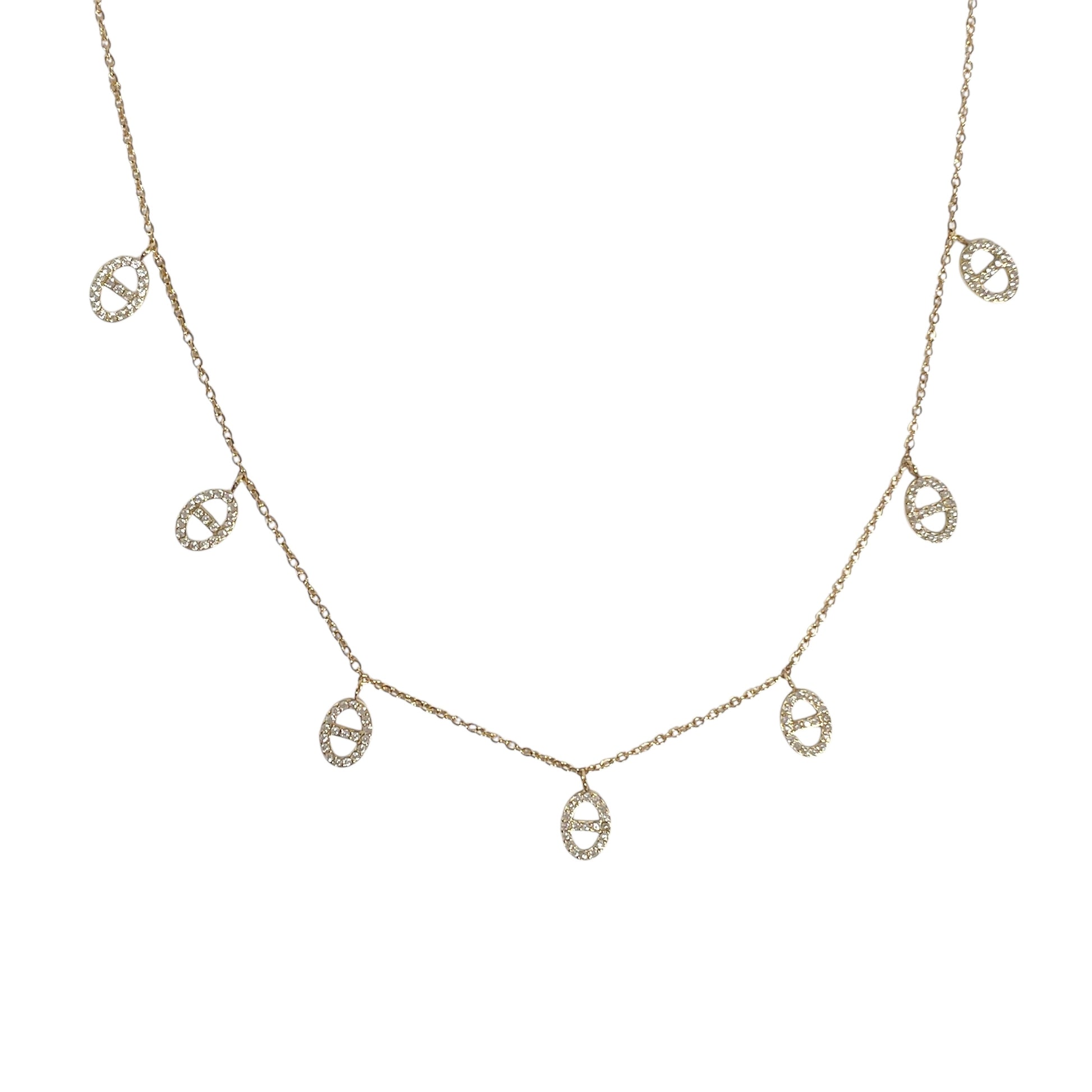 Collier Breloques Maille Marine tendance en acier inoxydable doré pour femme