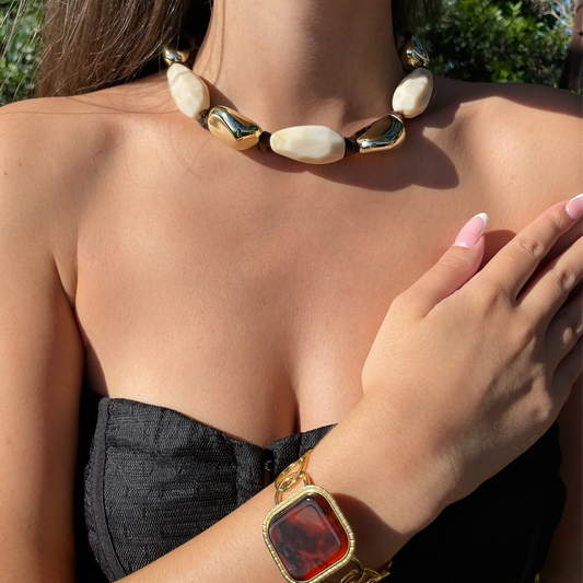 Collier léopard doré tendance pour femme 