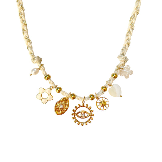 Collier œil de protection à breloques tendance pour femme