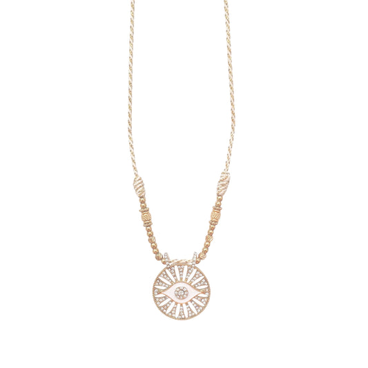 Collier oeil de protection blanc tendance pour femme