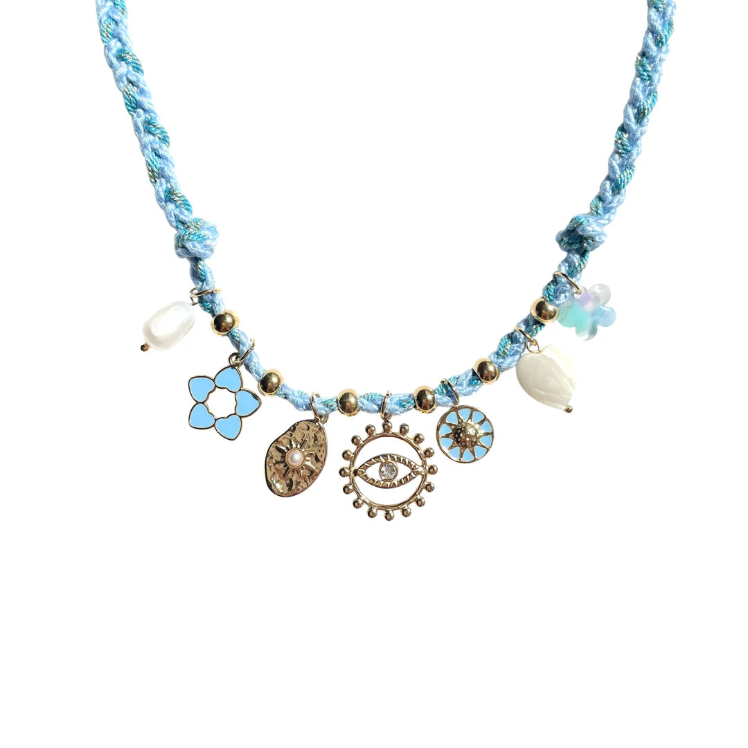 Collier oeil de protection bleu pour femme 