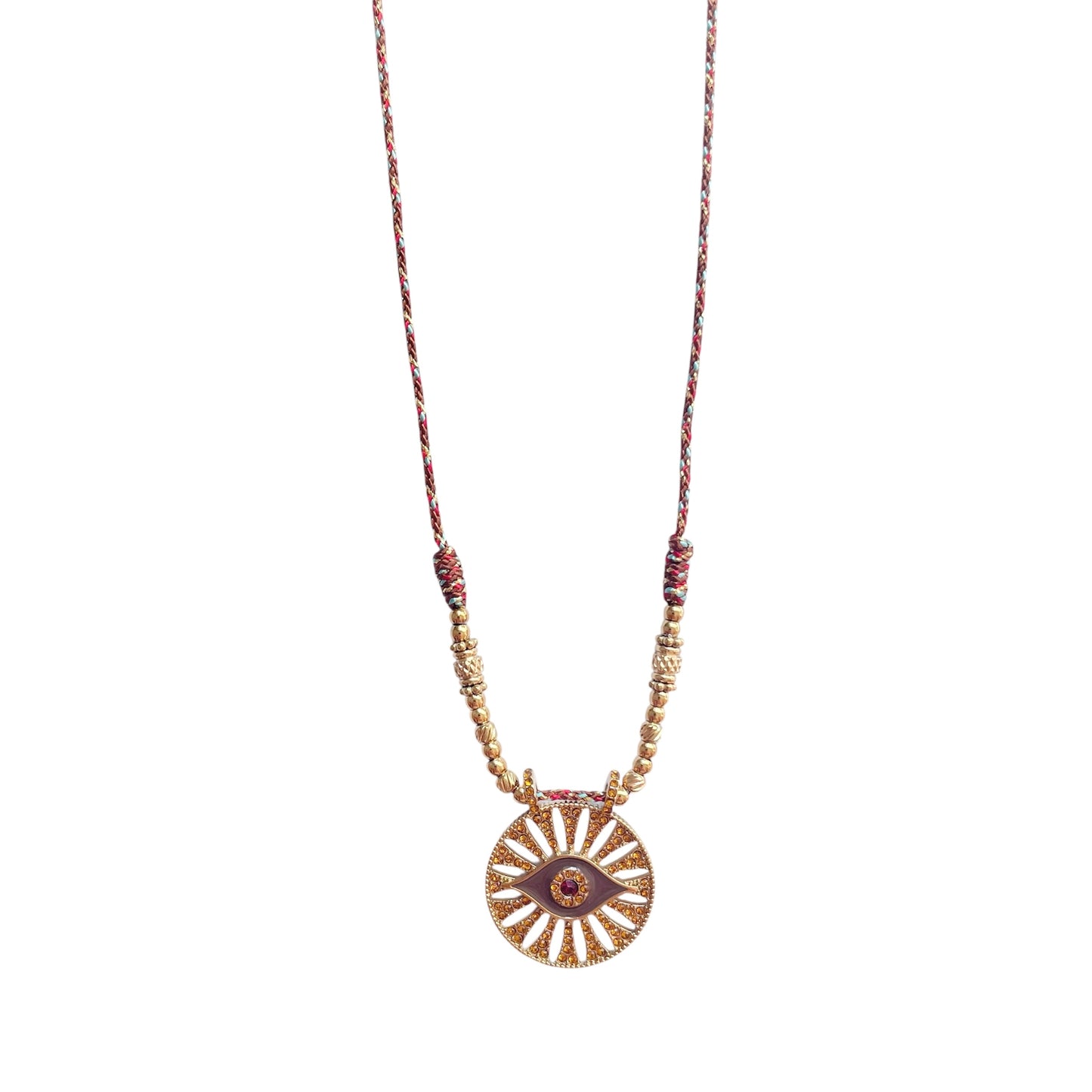 Collier oeil de protection marron tendance pour femme 